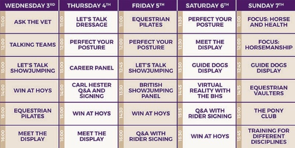 hoys 2018 timetable